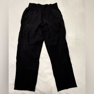 Emme Mama Smocked Linen Maternity Pant in Black Size L